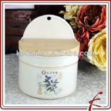 Pots de stockage en céramique et collection d&#39;olive avec couvercles